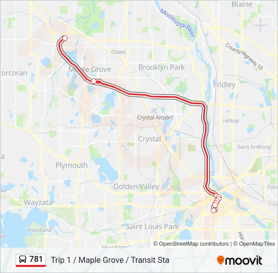 781 Bus Line Map