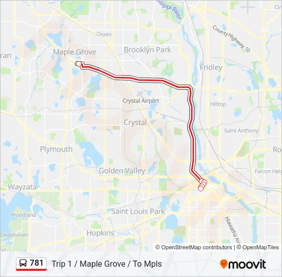 781 Bus Line Map