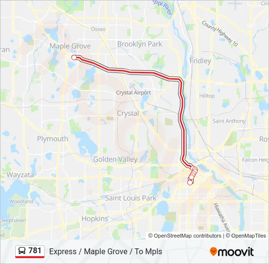 781 Bus Line Map