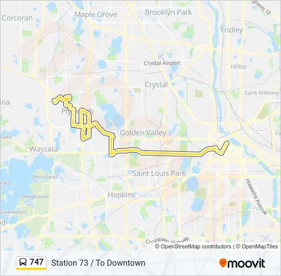 747 Bus Line Map