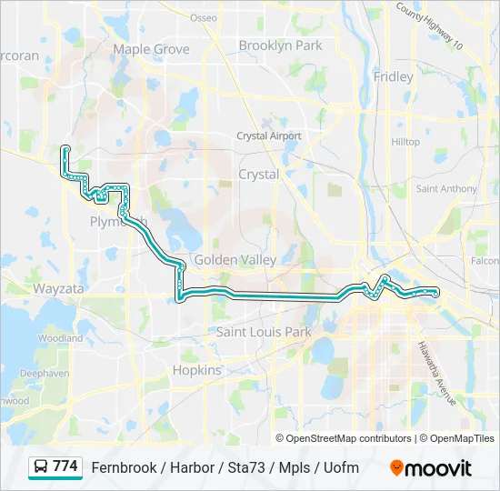 774 Bus Line Map