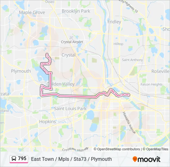 795 Bus Line Map