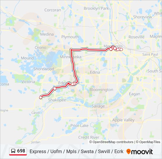 698 Bus Line Map