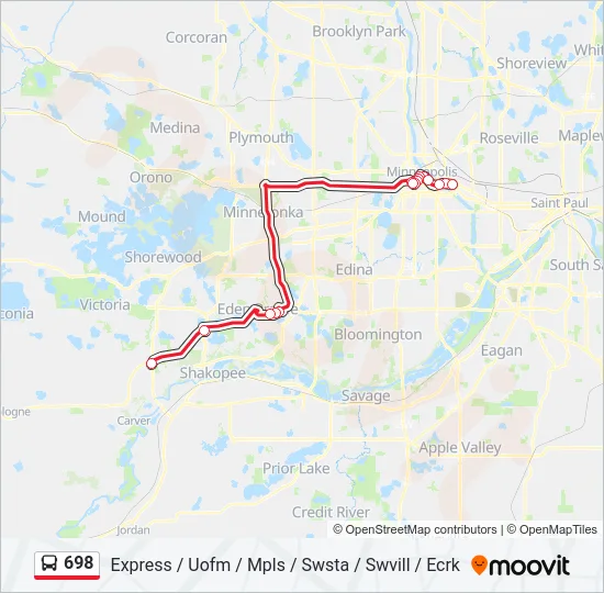 698 Bus Line Map
