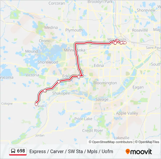 698 Bus Line Map