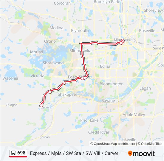 698 Bus Line Map