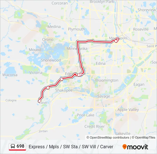 698 Bus Line Map