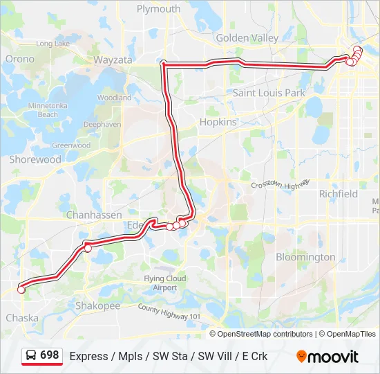 698 Bus Line Map