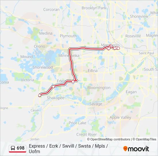 698 Bus Line Map