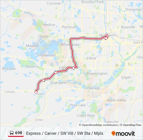 698 Bus Line Map