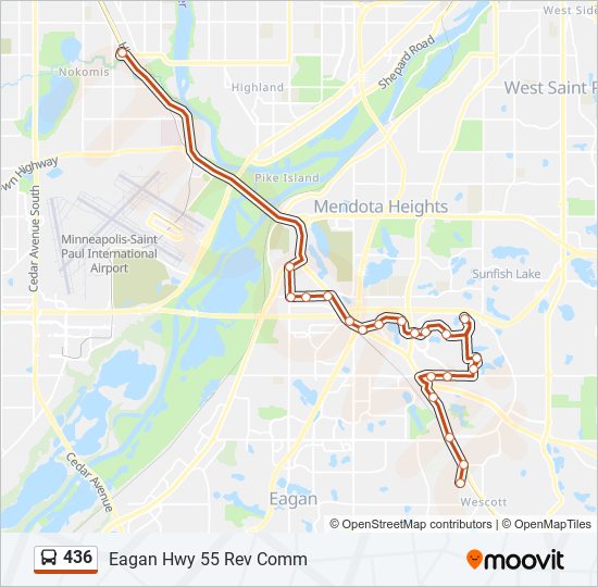 436 bus Line Map