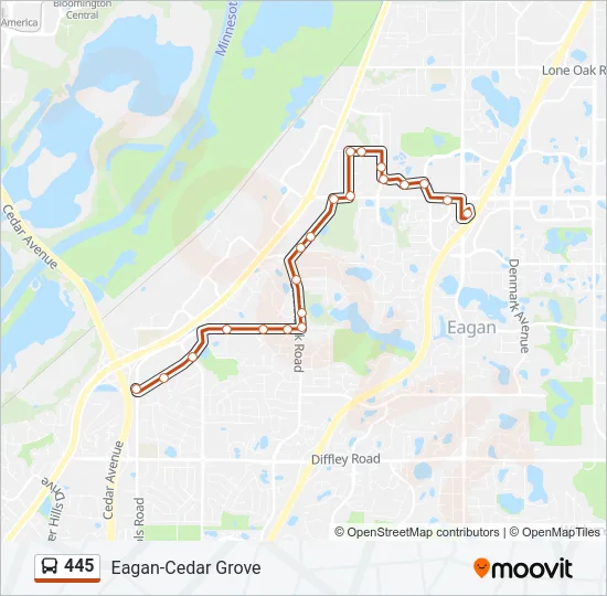 445 Bus Line Map