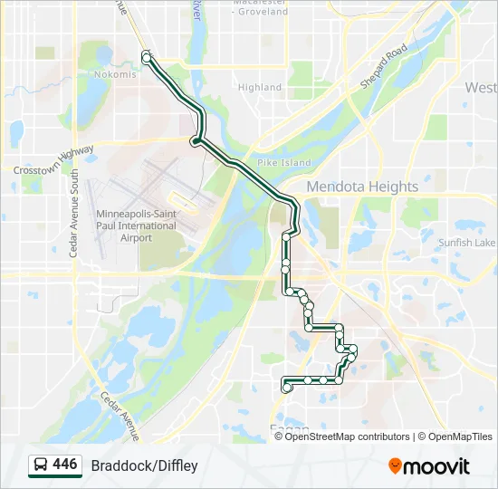 446 Bus Line Map