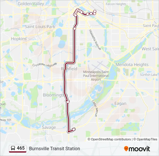 465 Bus Line Map