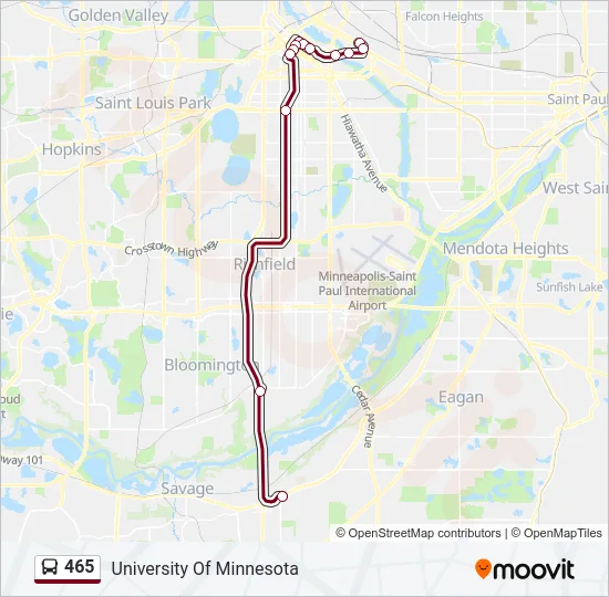 465 Bus Line Map
