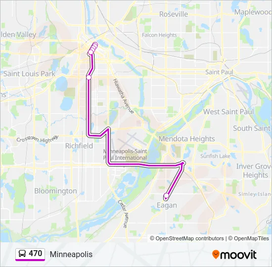 470 Bus Line Map