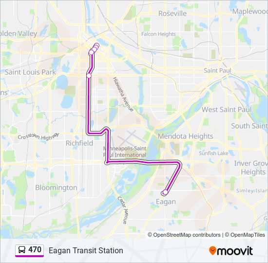 Mapa de 470 de autobús