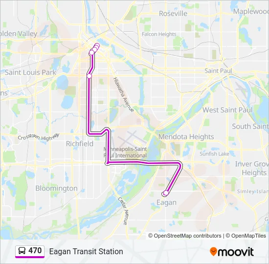 470 Bus Line Map