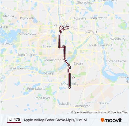 Mapa de 475 de autobús