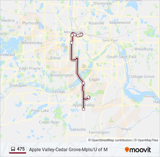 Mapa de 475 de autobús