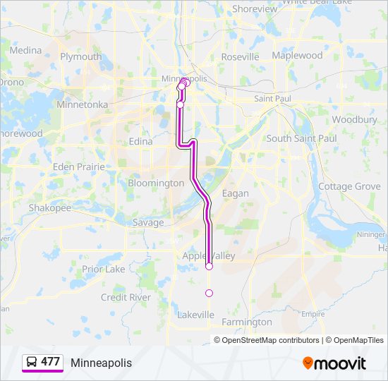 Mapa de 477 de autobús