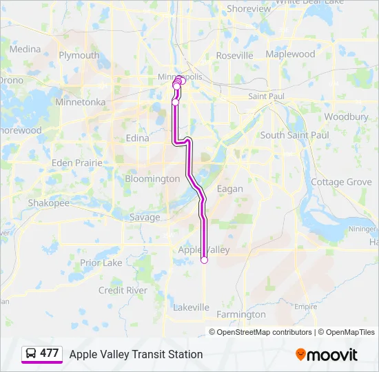 477 Bus Line Map