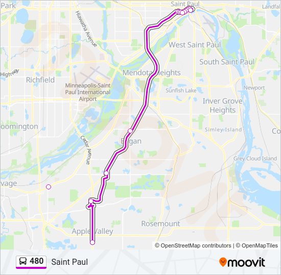 480 Bus Line Map