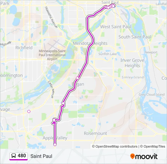 480 Bus Line Map