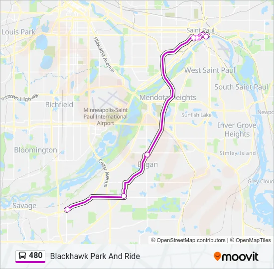 480 Bus Line Map