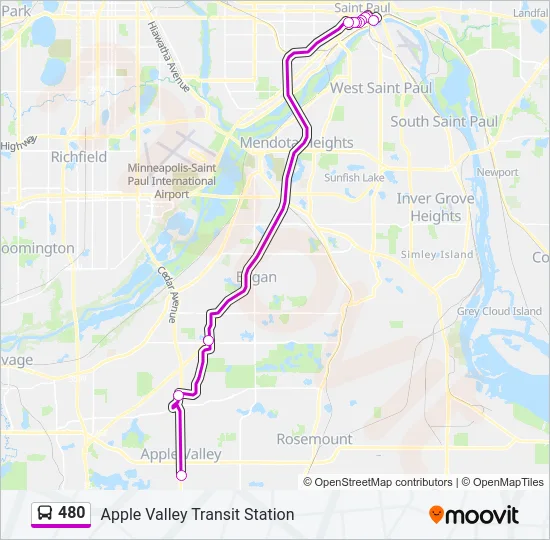 480 Bus Line Map