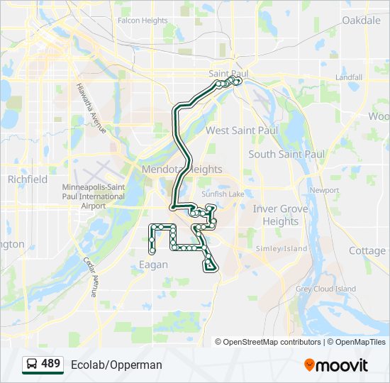 Mapa de 489 de autobús