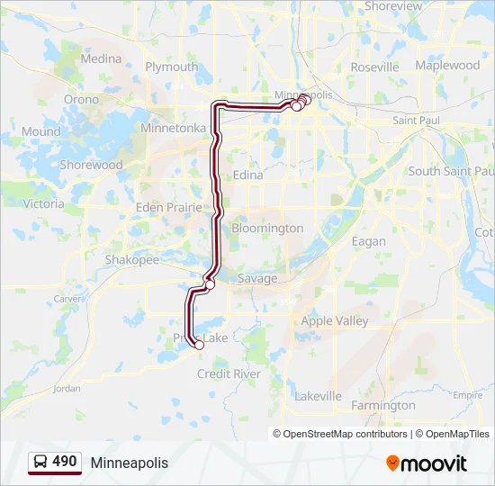 490 Bus Line Map