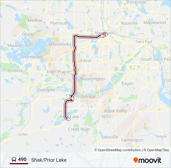 490 Bus Line Map