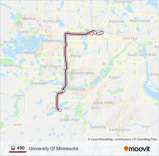 490 Bus Line Map