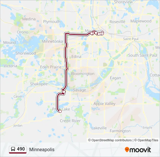 490 Bus Line Map