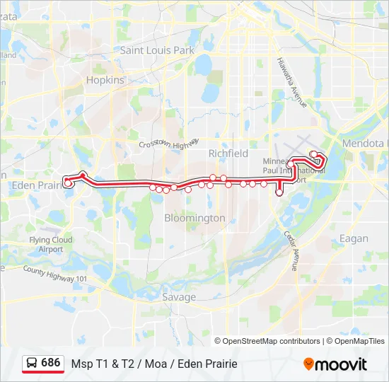 686 Bus Line Map