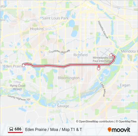 686 Bus Line Map