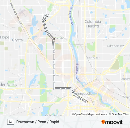 METRO C LINE Bus Line Map