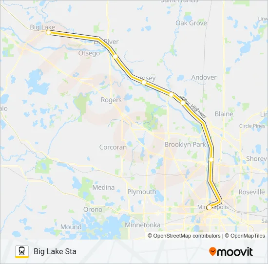 NORTHSTAR COMMUTER RAIL Train Line Map