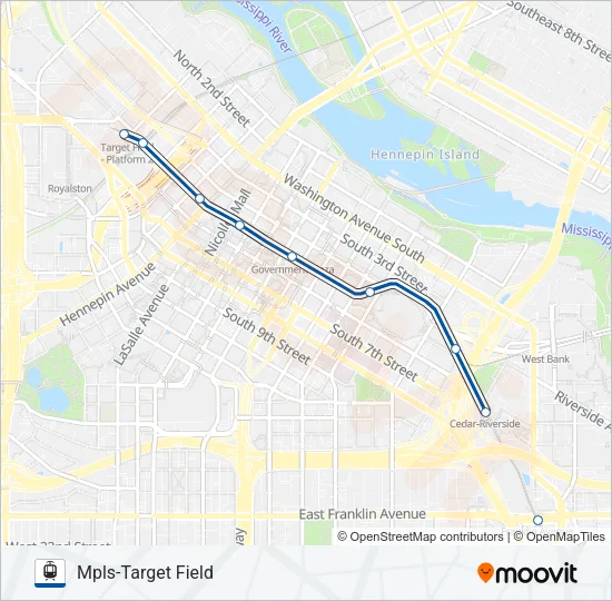 METRO BLUE LINE Light Rail Line Map