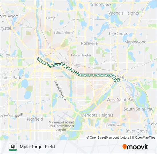 METRO GREEN LINE Light Rail Line Map
