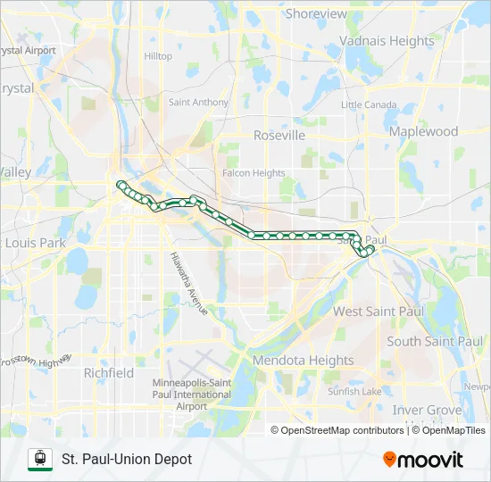 METRO GREEN LINE Light Rail Line Map