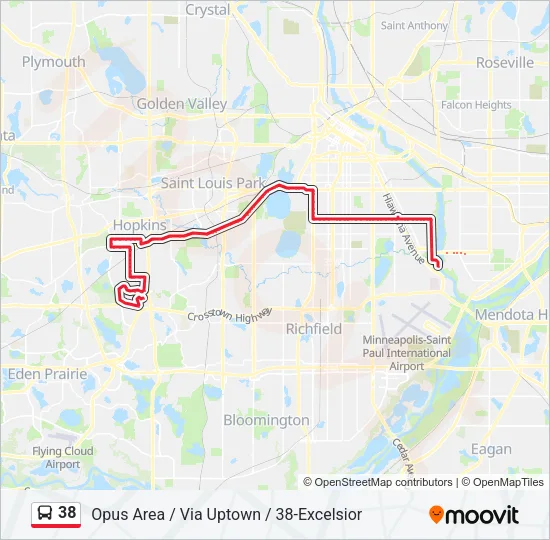 38 Bus Line Map