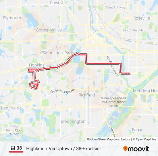 38 Bus Line Map