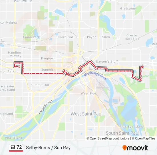 72 Bus Line Map