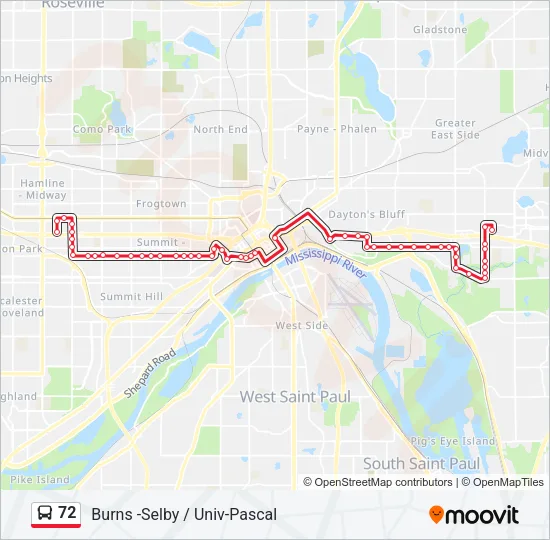 72 Bus Line Map
