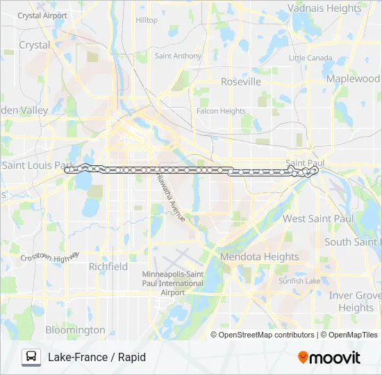 METRO B LINE Bus Line Map