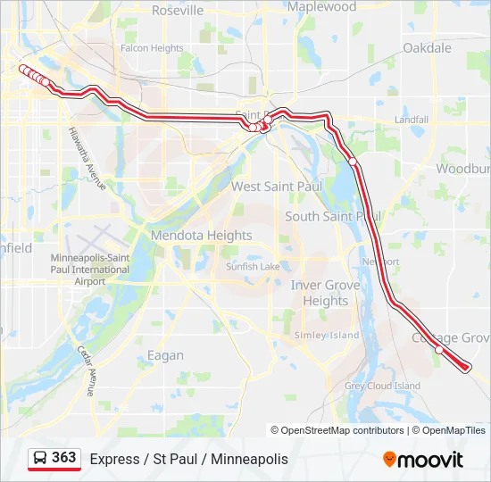 363 Bus Line Map