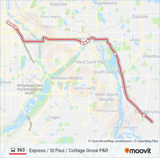 363 Bus Line Map