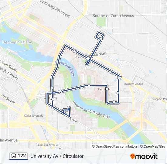 122 Bus Line Map